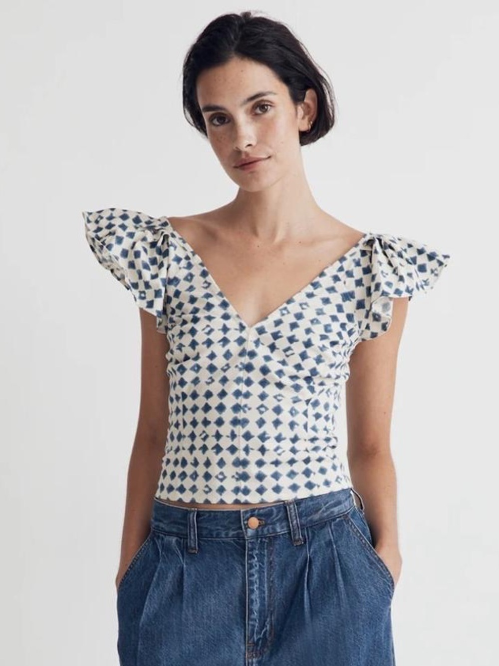 NWT Madewell Shibori-Print Top Size 4.